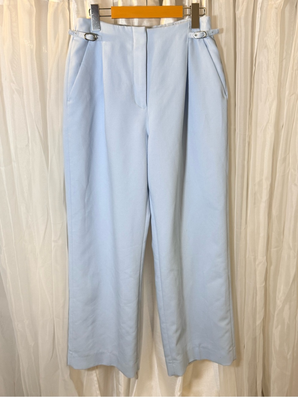 Abercrombie & Fitch Curve Light Blue Wide Leg Trousers